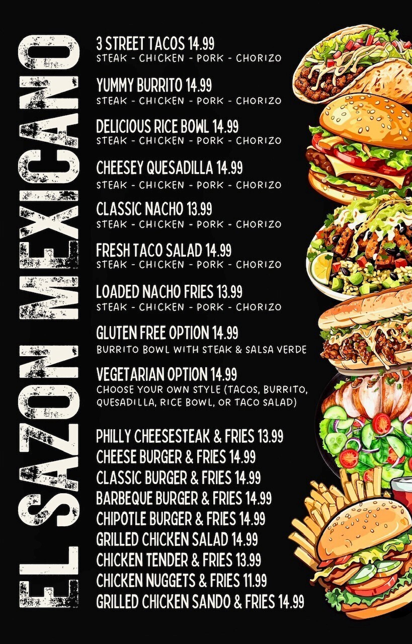 El Sazon Menu