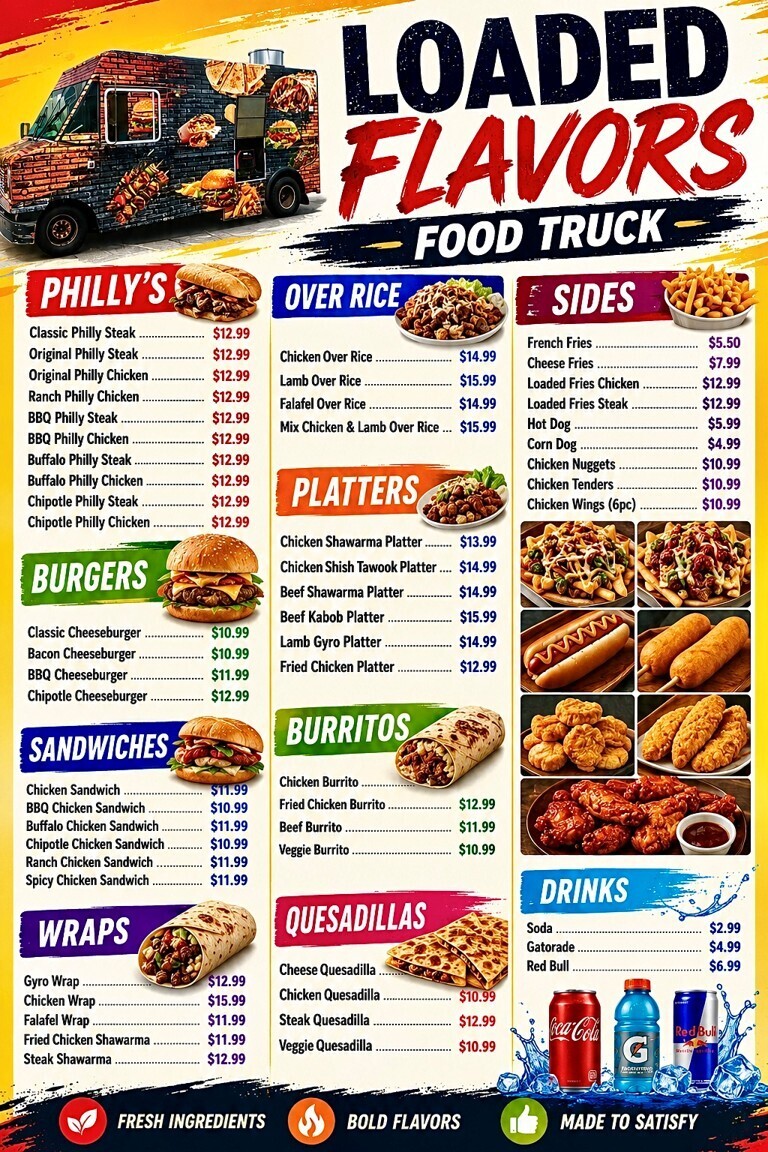 Loaded Flavor Food Truck Menu 2026
